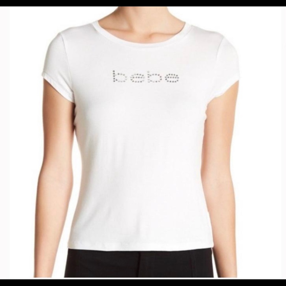 bebe Dallas Logo White Tee